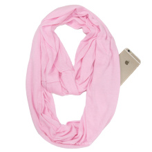 Women's Festival Infinity Scarf-Heathered Travel Scarves with Zipper Pockets